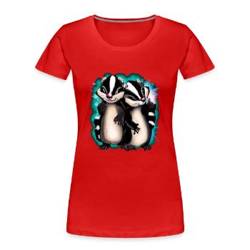 SKUNKS LUSTIG - Frauen Premium Bio T-Shirt - Rot - Vorne - Mia (176cm)