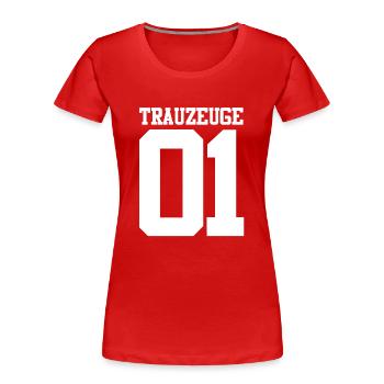 Hochzeit Junggesellenabschied Trauzeuge - Frauen Premium Bio T-Shirt - Rot - Vorne - Mia (176cm)