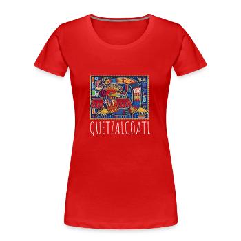 Calendrier aztèque - Quetzalcoatl - T-shirt bio Premium Femme - rouge - Devant - Mia (176cm)