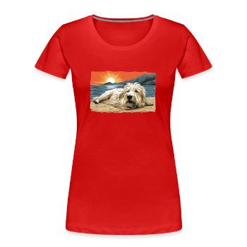 Maremma Abruzzo German Shepherd Maremmano Abruzzese - Women's Premium Organic T-Shirt - red - Front - Mia (176cm)