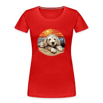 Maremma Abruzzo German Shepherd Maremmano Abruzzese - Women's Premium Organic T-Shirt - red - Front - Mia (176cm)