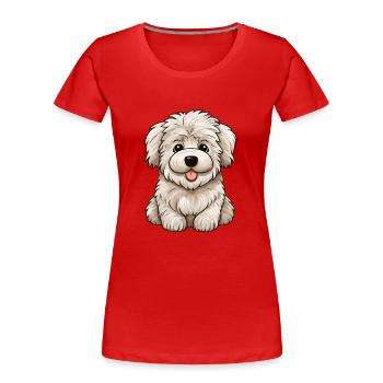 Maremmano Abruzzese Dog Kawaii Maremma - Women's Premium Organic T-Shirt - red - Front - Mia (176cm)
