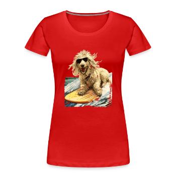 Maremmano Abruzzese German Shepherd Surfer - Women's Premium Organic T-Shirt - red - Front - Mia (176cm)
