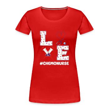 Cadeau de Saint-Valentin de l’infirmière chimio - T-shirt bio Premium Femme - rouge - Devant - Mia (176cm)