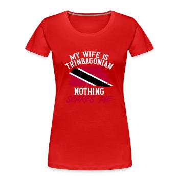 Drapeau de Trinité-et-Tobago - T-shirt bio Premium Femme - rouge - Devant - Mia (176cm)