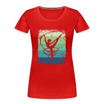 Gymnaste Gymnaste Gymnastique Rythmique Rétro - T-shirt bio Premium Femme - rouge - Devant - Mia (176cm)