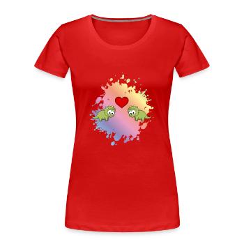 Dinosaurier triceratops Paar Liebe - Frauen Premium Bio T-Shirt - Rot - Vorne - Mia (176cm)