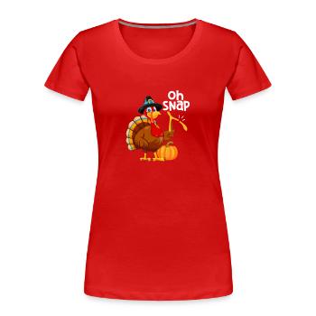 Oh Snap Funny Thanksgiving Day Abendessen Truthahn - Frauen Premium Bio T-Shirt - Rot - Vorne - Mia (176cm)