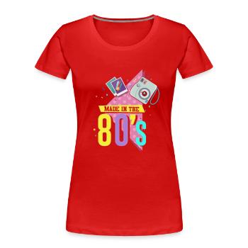 80's The 80s Music - Women's Premium Organic T-Shirt - red - Front - Mia (176cm)