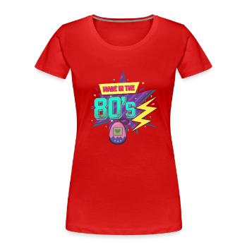 80er Die Musik der 80er - Frauen Premium Bio T-Shirt - Rot - Vorne - Mia (176cm)