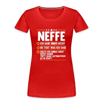 Neffe - Frauen Premium Bio T-Shirt - Rot - Vorne - Mia (176cm)