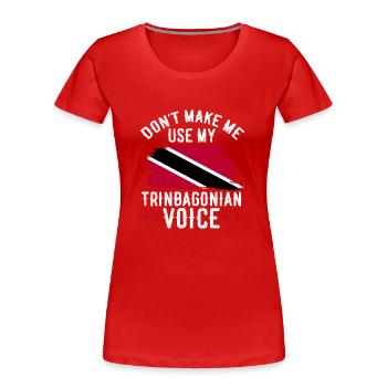 Drapeau de Trinité-et-Tobago - T-shirt bio Premium Femme - rouge - Devant - Mia (176cm)