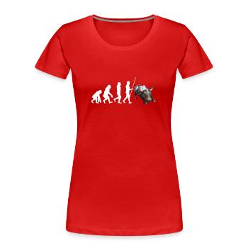 NY Stock Exchange Bull - Frauen Premium Bio T-Shirt - Rot - Vorne - Mia (176cm)