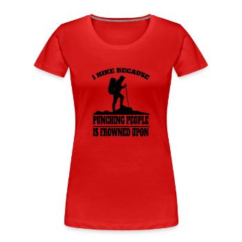 Randonnée en montagne Randonnées Randonnées en montagne - T-shirt bio Premium Femme - rouge - Devant - Mia (176cm)