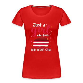 Velvet Cake Kuchen Geschenk - Frauen Premium Bio T-Shirt - Rot - Vorne - Mia (176cm)
