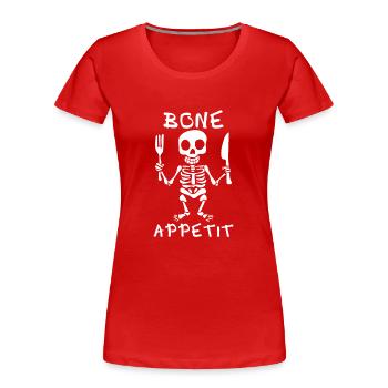 Bone Appetit - Frauen Premium Bio T-Shirt - Rot - Vorne - Mia (176cm)