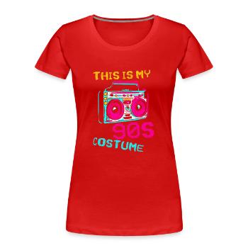 This Is My 90s Costume - Frauen Premium Bio T-Shirt - Rot - Vorne - Mia (176cm)