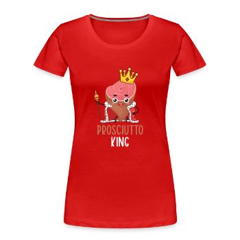 Schinken - Frauen Premium Bio T-Shirt - Rot - Vorne - Mia (176cm)