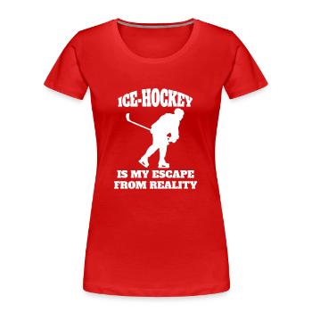 Joueur de hockey sur glace Fan de hockey sur glace Équipe de hockey sur glace - T-shirt bio Premium Femme - rouge - Devant - Mia (176cm)