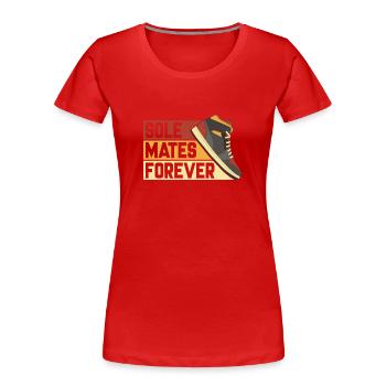 Chaussure Collector Sneaker Collector Sneakerhead - T-shirt bio Premium Femme - rouge - Devant - Mia (176cm)