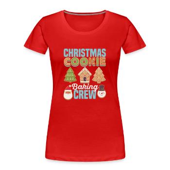 Christmas Cookie Baking Crew Traditioneller - Frauen Premium Bio T-Shirt - Rot - Vorne - Mia (176cm)