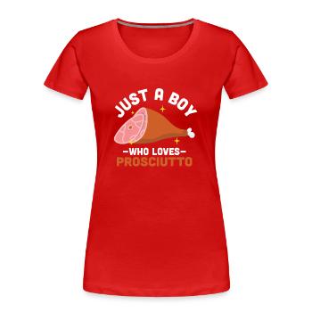 Schinken - Frauen Premium Bio T-Shirt - Rot - Vorne - Mia (176cm)