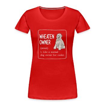 Irish Soft Coated Wheaten Terrier - Frauen Premium Bio T-Shirt - Rot - Vorne - Mia (176cm)