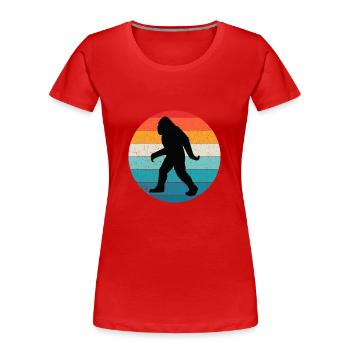 Bigfoot Jahrgang - Frauen Premium Bio T-Shirt - Rot - Vorne - Mia (176cm)