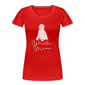 Irish Soft Coated Wheaten Terrier - Frauen Premium Bio T-Shirt - Rot - Vorne - Mia (176cm)