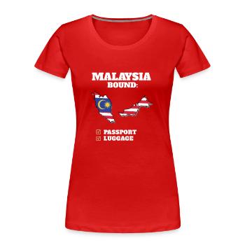 Voyage à destination de la Malaisie Drapeau malaisien - T-shirt bio Premium Femme - rouge - Devant - Mia (176cm)