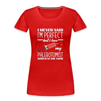 Punktionskraft - Frauen Premium Bio T-Shirt - Rot - Vorne - Mia (176cm)