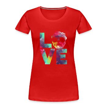 Irish Soft Coated Wheaten Terrier - Frauen Premium Bio T-Shirt - Rot - Vorne - Mia (176cm)
