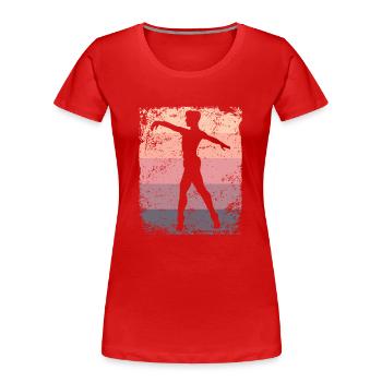 Ballet Danseur Vintage Man Ballerino - T-shirt bio Premium Femme - rouge - Devant - Mia (176cm)