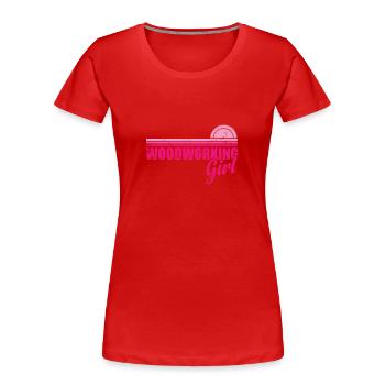 Travailleuse du bois Travailleuse forestière - T-shirt bio Premium Femme - rouge - Devant - Mia (176cm)