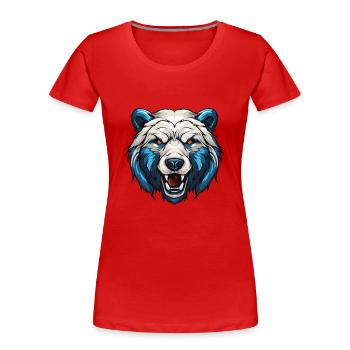 Eisbär Portrait Polar bär - Frauen Premium Bio T-Shirt - Rot - Vorne - Mia (176cm)
