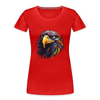 Eagle Portrait - Women's Premium Organic T-Shirt - red - Front - Mia (176cm)