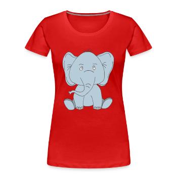babyelefant - Frauen Premium Bio T-Shirt - Rot - Vorne - Mia (176cm)