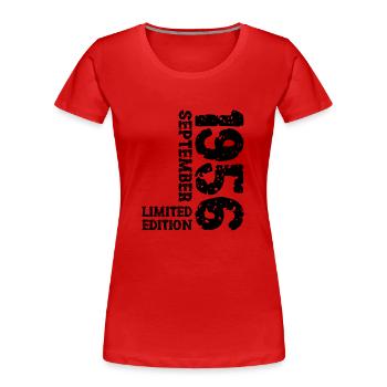 1956 September Limited Edition 67. Geburtstag Deko - Frauen Premium Bio T-Shirt - Rot - Vorne - Mia (176cm)