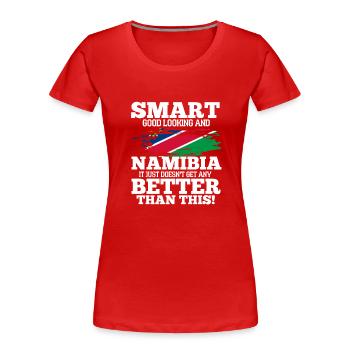Namibie - T-shirt bio Premium Femme - rouge - Devant - Mia (176cm)