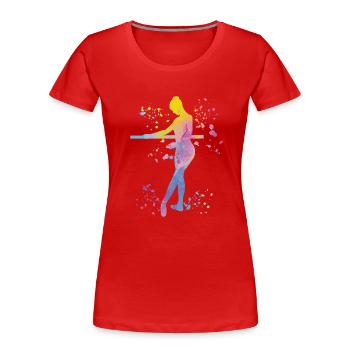 Ballet Danseuse Colorsplash Ballerina - T-shirt bio Premium Femme - rouge - Devant - Mia (176cm)