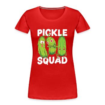 Essiggurke Gürkchen Squad Lustiges Geschenk Gurke - Frauen Premium Bio T-Shirt - Rot - Vorne - Mia (176cm)