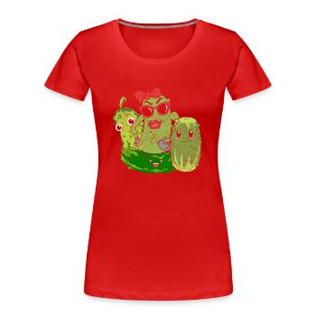 Sonnenbrille Essiggurke Gürkchen Geschenk Gurke - Frauen Premium Bio T-Shirt - Rot - Vorne - Mia (176cm)