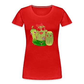 Essiggurke Sonnenbrille Geschenk Lustiges Gurke - Frauen Premium Bio T-Shirt - Rot - Vorne - Mia (176cm)
