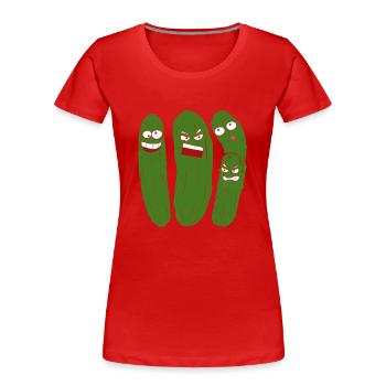 Sour Cucumber Pickle Gift Funny Cucumber - Women's Premium Organic T-Shirt - red - Front - Mia (176cm)