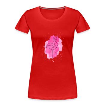 Flamingo splash - Women's Premium Organic T-Shirt - red - Front - Mia (176cm)