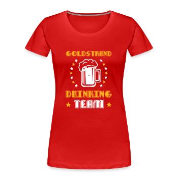 L’équipe de consommation de Golden Sands - T-shirt bio Premium Femme - rouge - Devant - Mia (176cm)