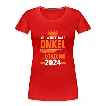 Werdender Onkel 2041 - Frauen Premium Bio T-Shirt - Rot - Vorne - Mia (176cm)
