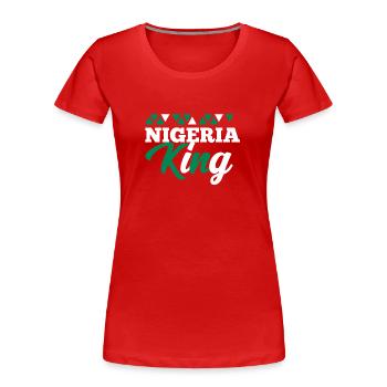 Nigeria - Frauen Premium Bio T-Shirt - Rot - Vorne - Mia (176cm)