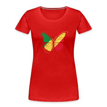 Kongo - Frauen Premium Bio T-Shirt - Rot - Vorne - Mia (176cm)