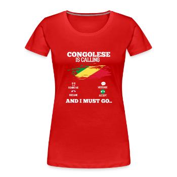 Kongo - Frauen Premium Bio T-Shirt - Rot - Vorne - Mia (176cm)
